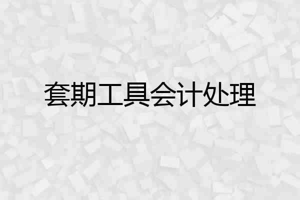 套期工具会计处理