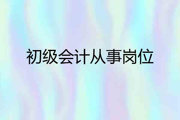 初级会计从事岗位