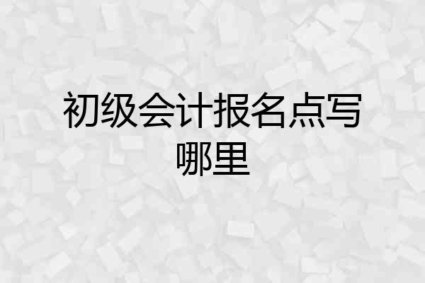 初级会计报名点写哪里