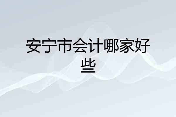 安宁市会计哪家好些