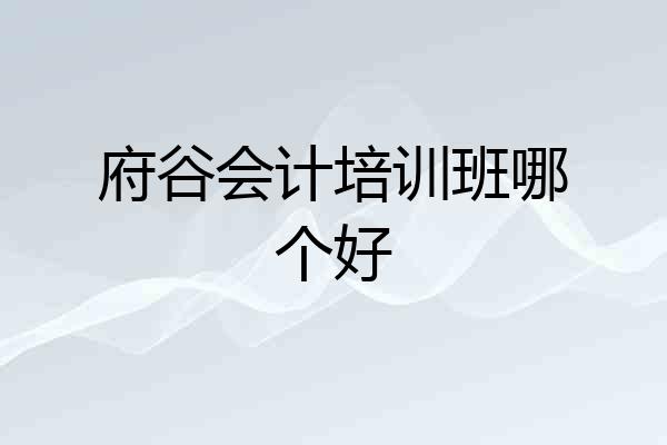府谷会计培训班哪个好