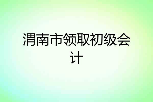 渭南市领取初级会计