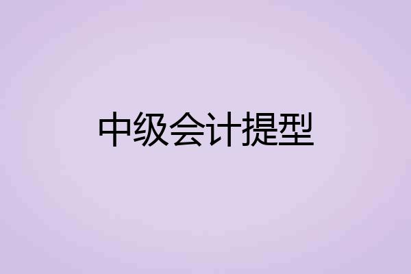 中级会计提型
