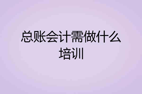 总账会计需做什么培训