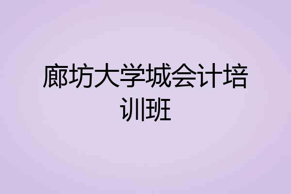 廊坊大学城会计培训班