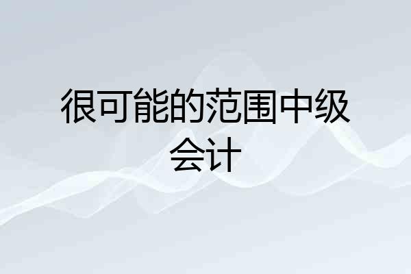 很可能的范围中级会计