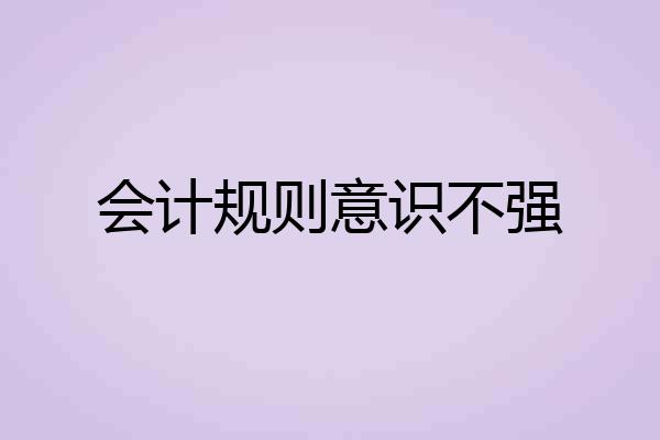 会计规则意识不强