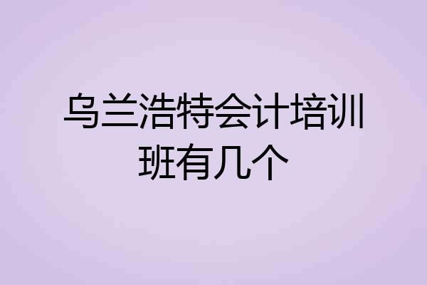 乌兰浩特会计培训班有几个