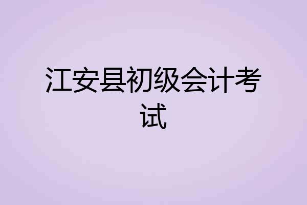 江安县初级会计考试