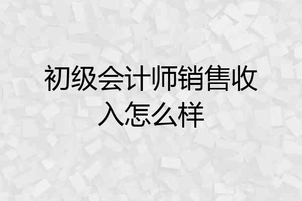 初级会计师销售收入怎么样