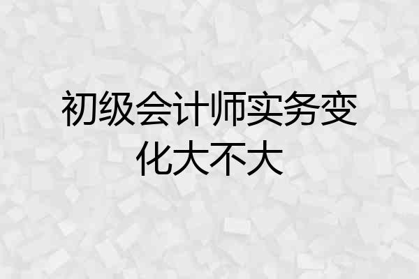 初级会计师实务变化大不大