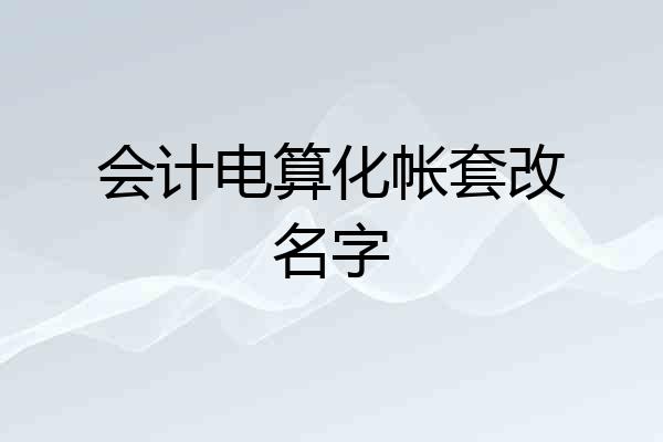 会计电算化帐套改名字