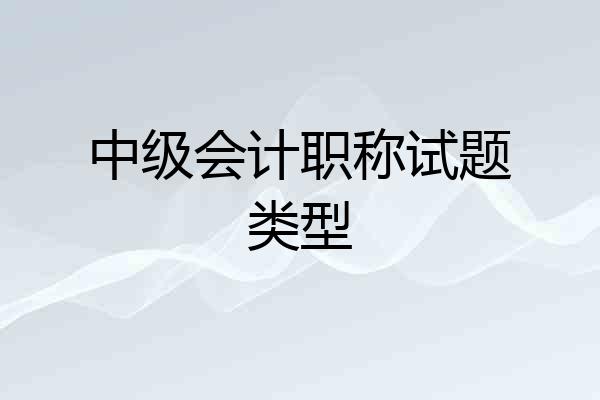 中级会计职称试题类型