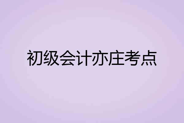 初级会计亦庄考点
