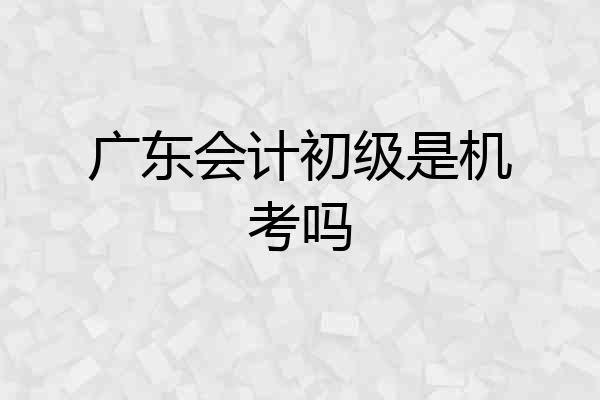 广东会计初级是机考吗