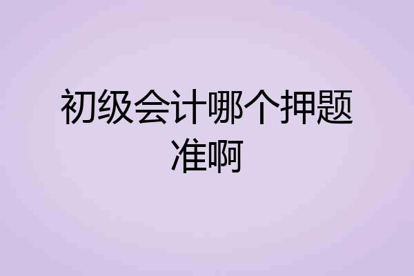 初级会计哪个押题准啊