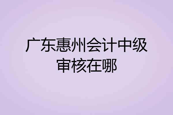广东惠州会计中级审核在哪