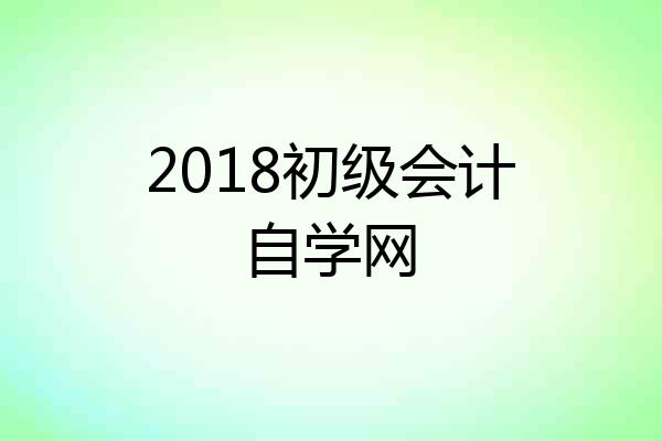 2018初级会计自学网