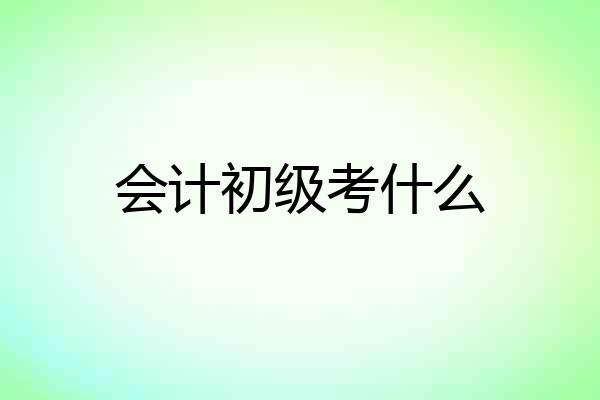 会计初级考什么