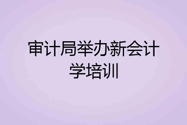 审计局举办新会计学培训