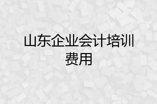 山东企业会计培训费用