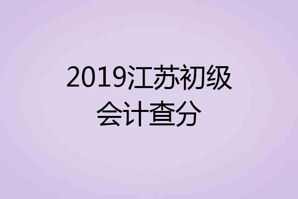 2019江苏初级会计查分