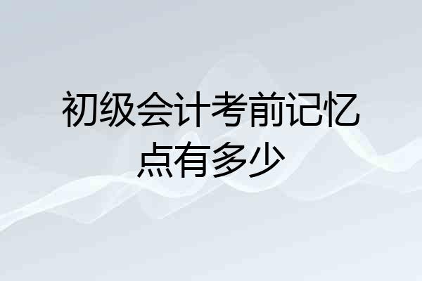 初级会计考前记忆点有多少
