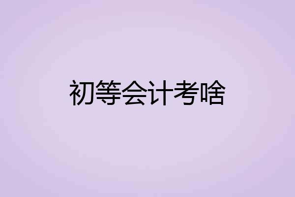 初等会计考啥