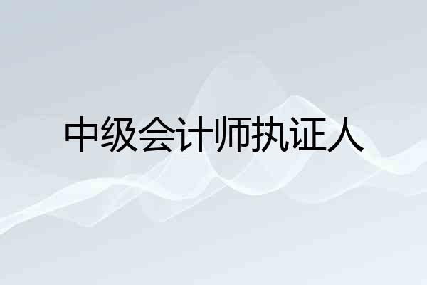 中级会计师执证人