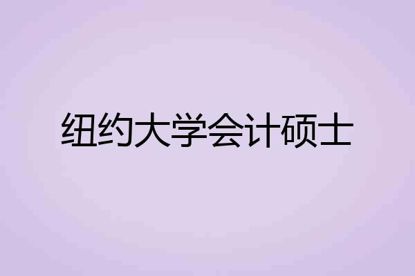 纽约大学会计硕士