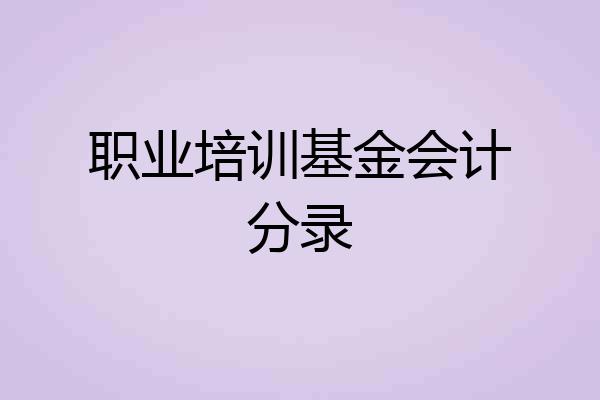 职业培训基金会计分录