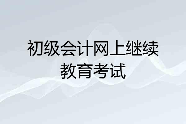 初级会计网上继续教育考试