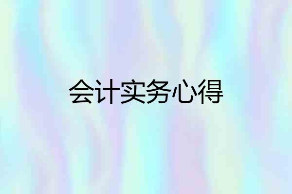 会计实务心得