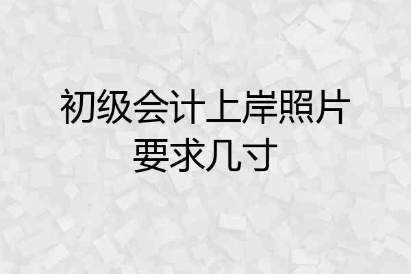 初级会计上岸照片要求几寸
