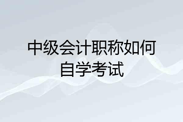 中级会计职称如何自学考试