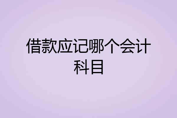 借款应记哪个会计科目
