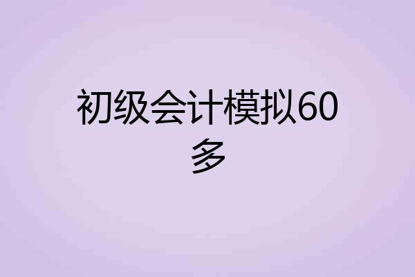 初级会计模拟60多