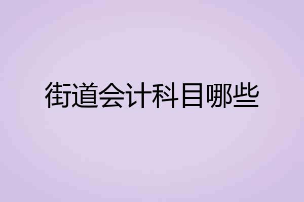 街道会计科目哪些