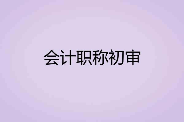 会计职称初审