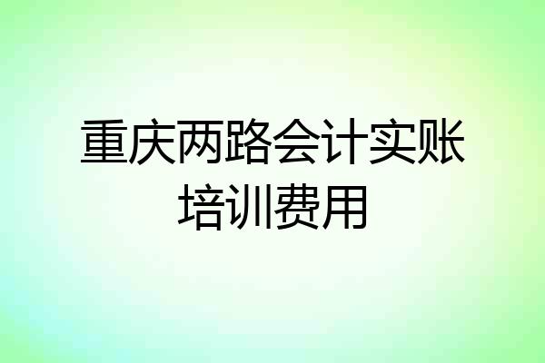 重庆两路会计实账培训费用