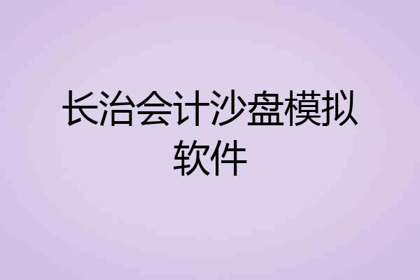长治会计沙盘模拟软件
