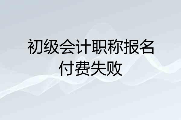 初级会计职称报名付费失败