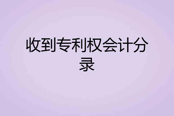 收到专利权会计分录