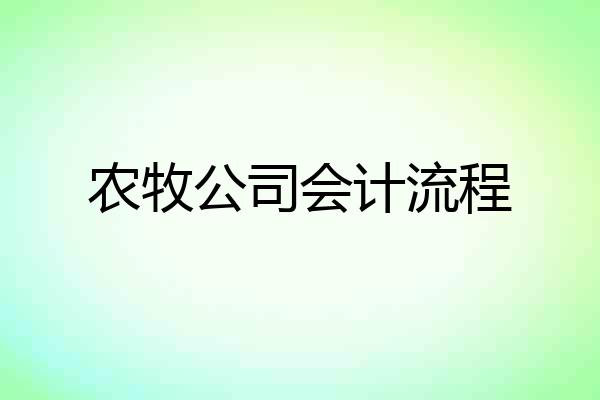 农牧公司会计流程