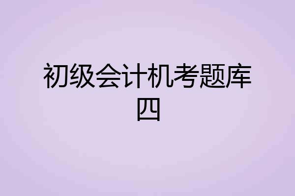 初级会计机考题库四
