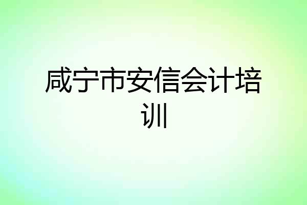 咸宁市安信会计培训