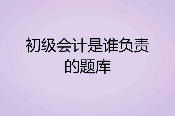 初级会计是谁负责的题库