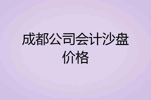 成都公司会计沙盘价格