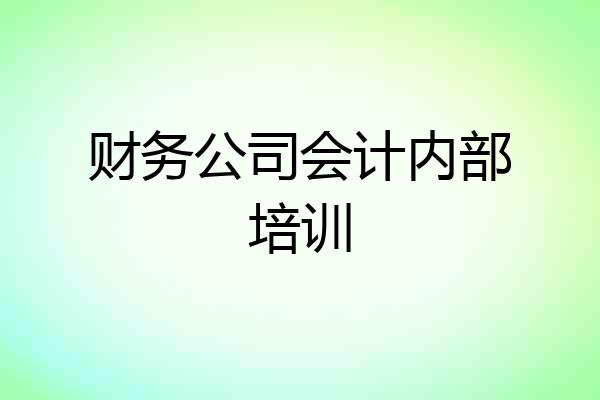 财务公司会计内部培训