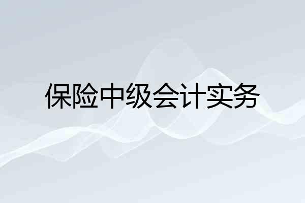 保险中级会计实务